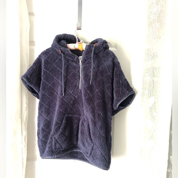 Columbia Jackets & Blazers - Columbia Sherpa women sz M Cozy fleece Hoodie short sleeves vest jacket pocket